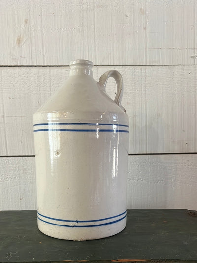 Vintage Stoneware Jug - Blue Stripes