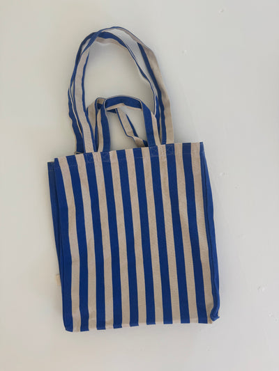 Organic Striped Tote: Blue