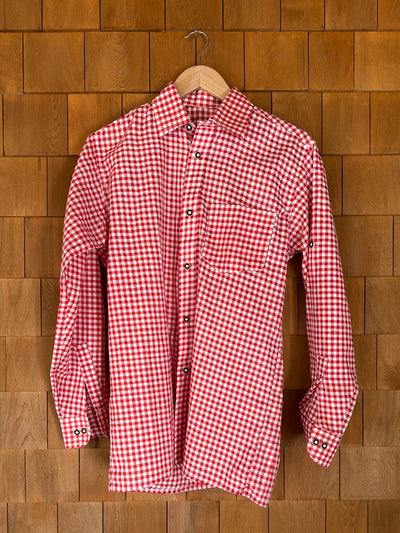 Vintage Cotton Gingham Shirt - Red