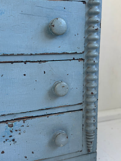 Antique Jenny Lind Cottage Pine Dresser - Blue