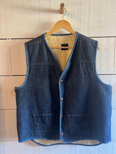 Vintage Denim + Sherling Vest