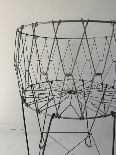 Antique Collapsible Laundry Hamper 22"