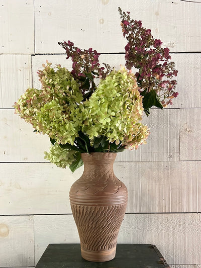 Vintage Handmade Terracotta Vase - 15"