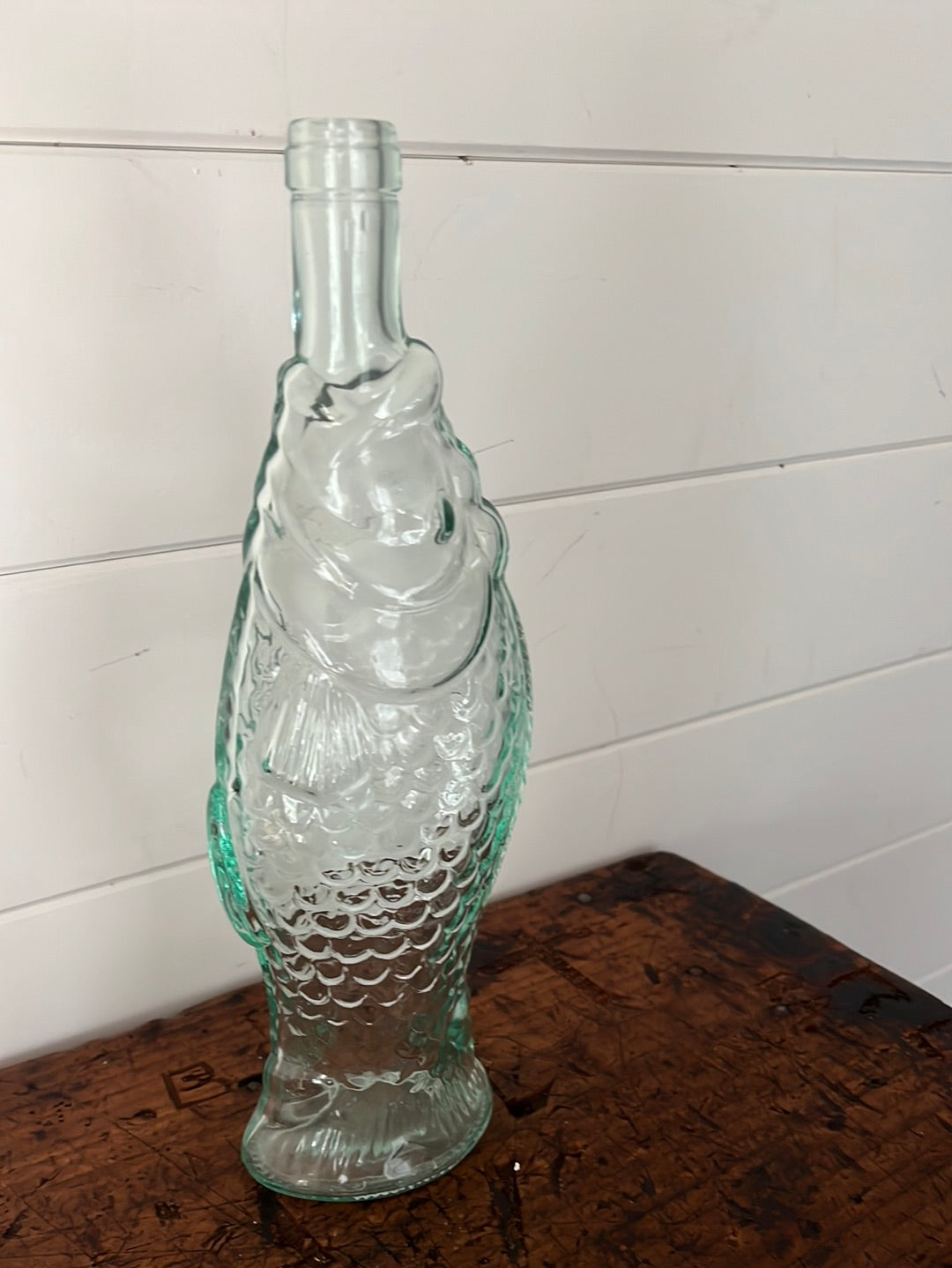 Vintage Fish Glass Bottle - Blue