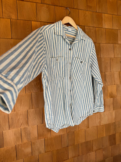 Vintage Super Soft Striped Shirt - Blue + White