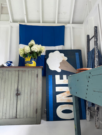 Vintage ONE Ice Cream Cone Metal Sign