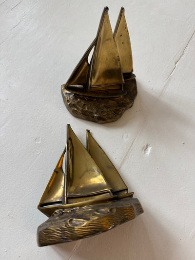 VTG Brass Sailboat Bookend