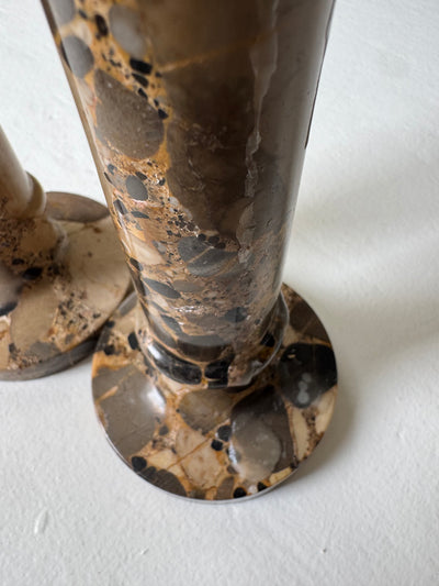 Pair of Vintage Stone Candlesticks