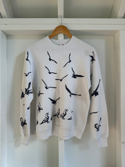 Vintage Seagull Raglan Sweatshirt - White