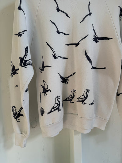 Vintage Seagull Raglan Sweatshirt - White