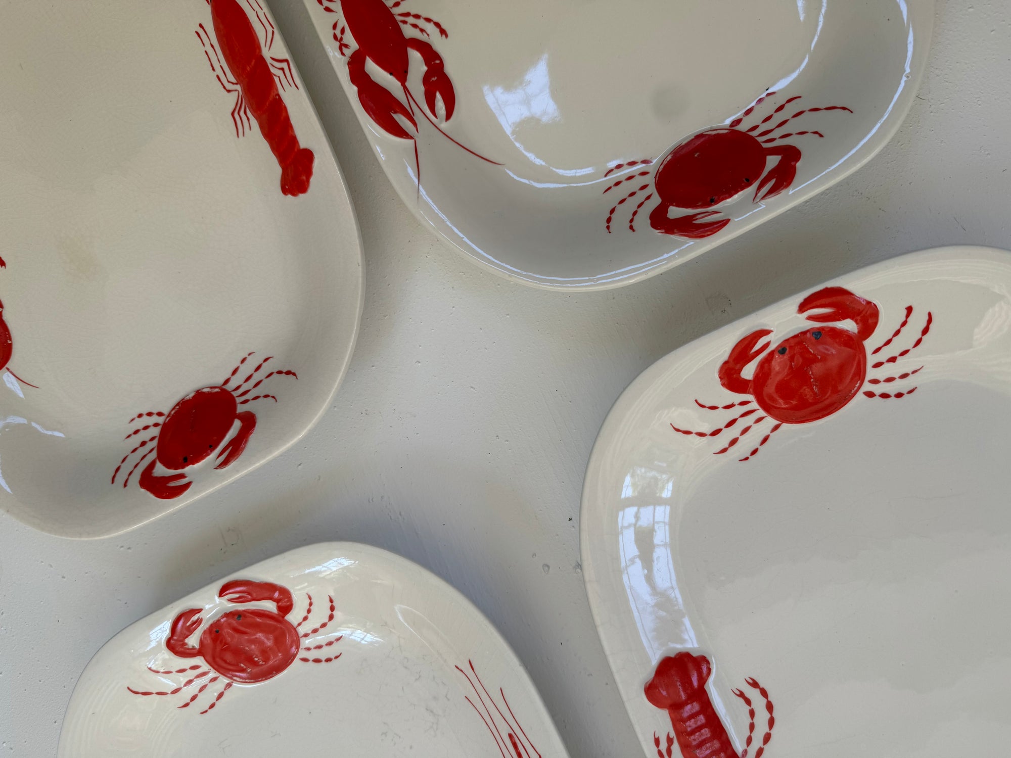 Set of Four Lobster + Crab Serving Dishes