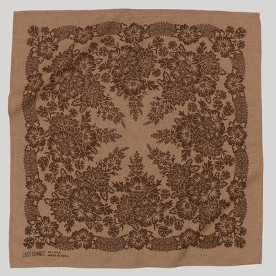 Natural Dye Silk Bandana - Brazil Nut Brown