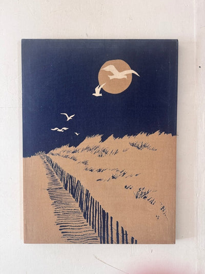 70s Marüshka Screen Print on Canvas - Diamonds & Rust