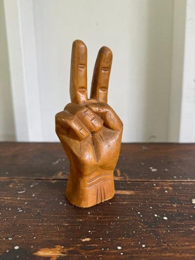 photo of a Vintage Wooden Peace Sign