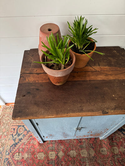 Antique Painted Blue Cabinet