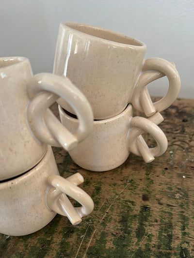 Handmade Ceramic Knot Handle Espresso Cup