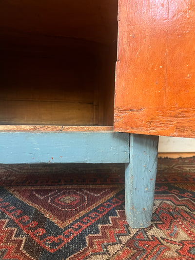 Antique Painted Blue Cabinet