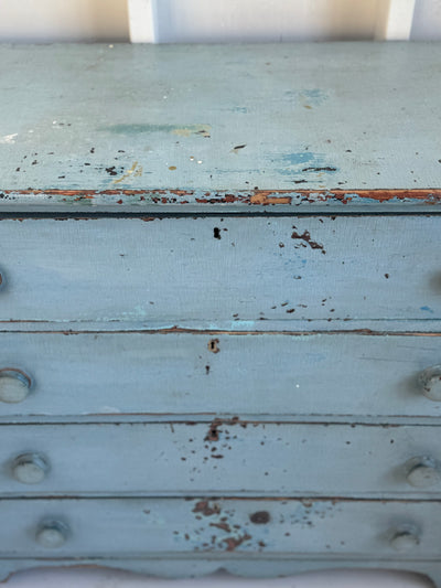 Antique Jenny Lind Cottage Pine Dresser - Blue