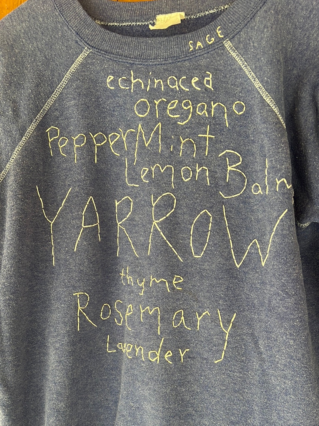 Pre Loved  Ragan Embroidered Flower Names - One Of A Kind