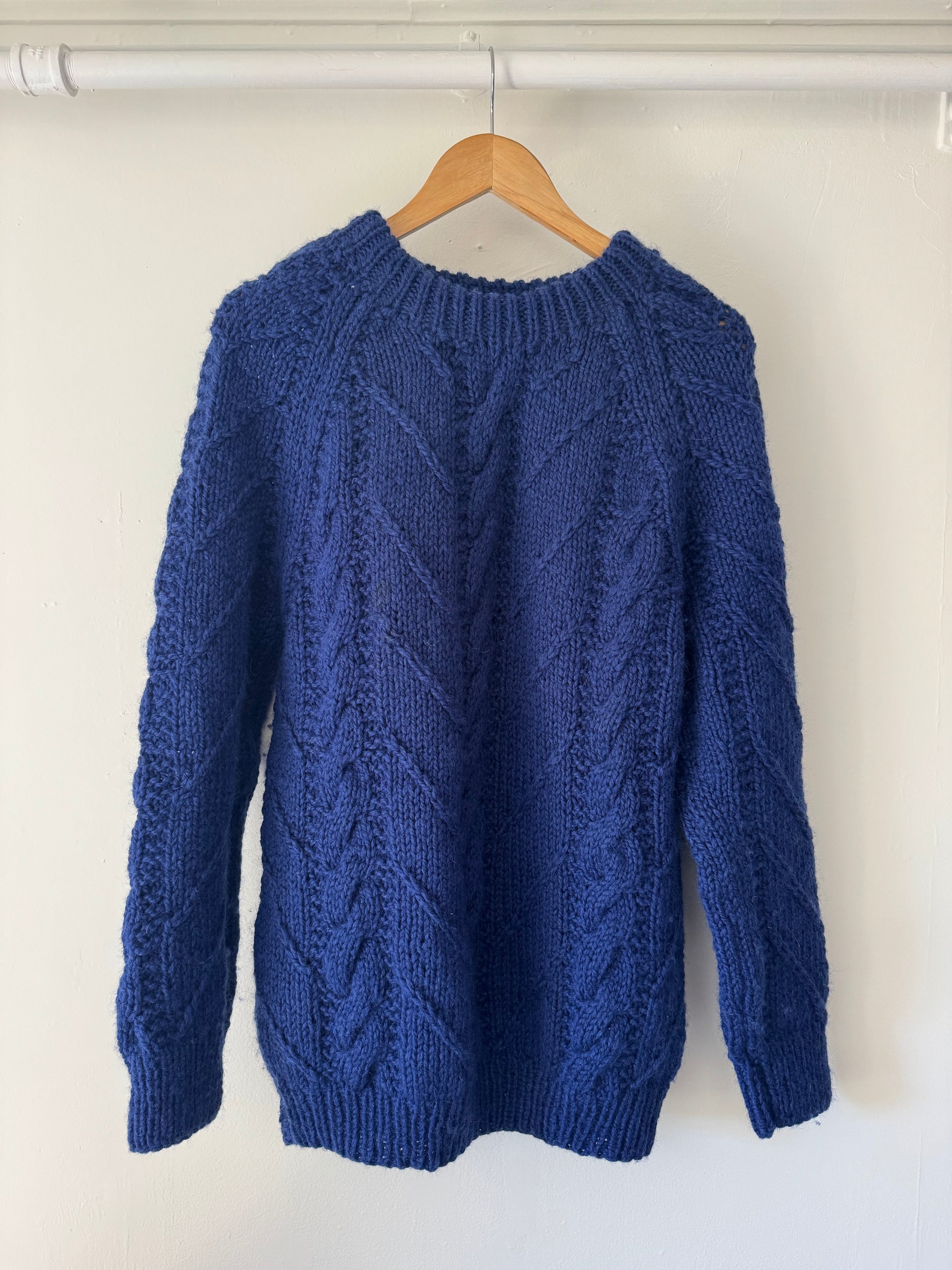 Vintage Wool Fishermen's Sweater Blue