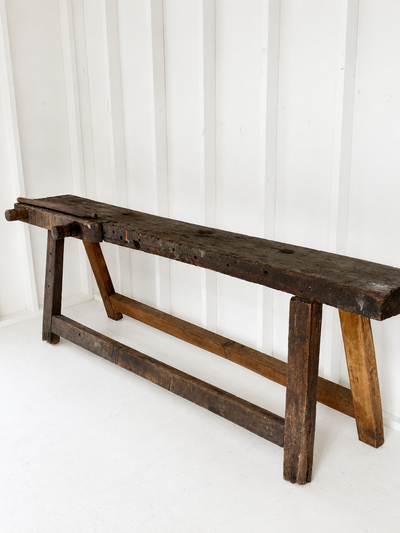 Vintage Tree Slab Workbench