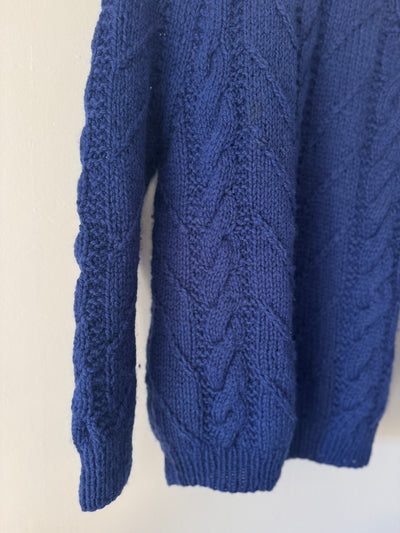 Vintage Wool Fishermen's Sweater Blue