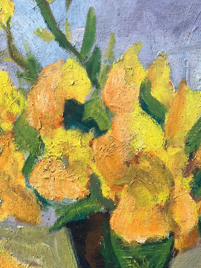 Vintage Daffodil Arrangement Painting