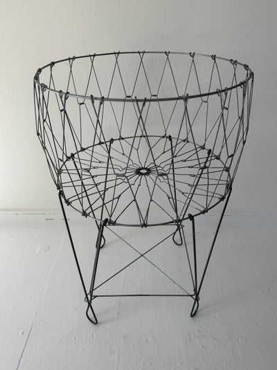 Antique Collapsible Laundry Hamper 22"