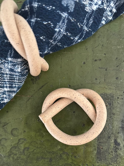 Handmade Ceramic Knot Napkin Rings Set of 4