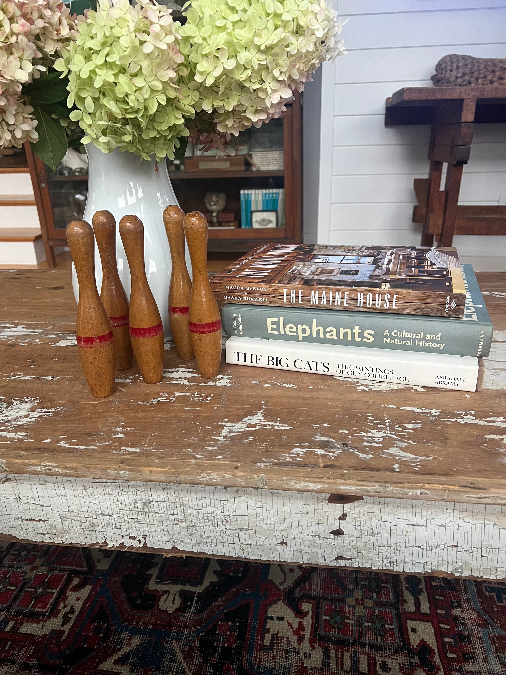 Set of 5 Wood Bowling Pins