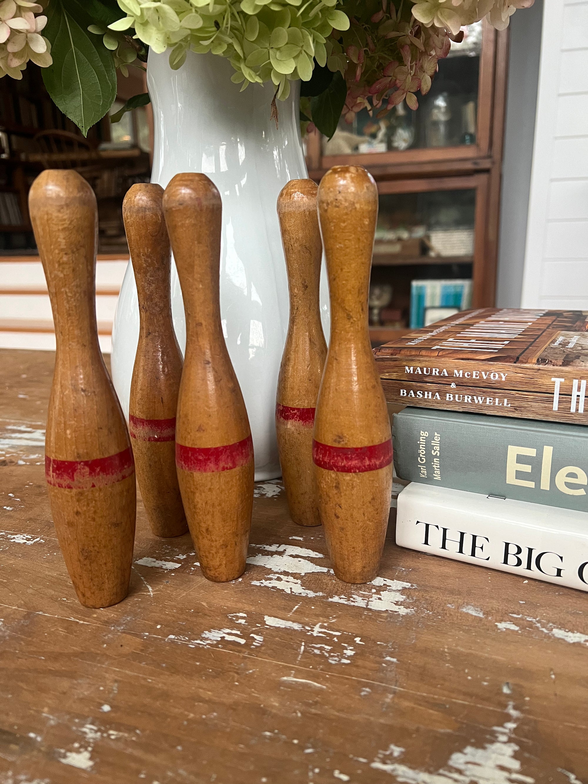 Set of 5 Wood Bowling Pins