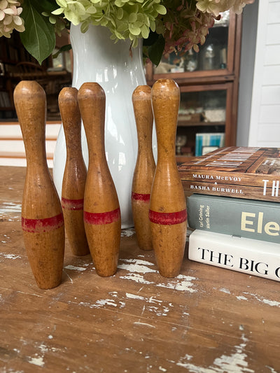Set of 5 Wood Bowling Pins