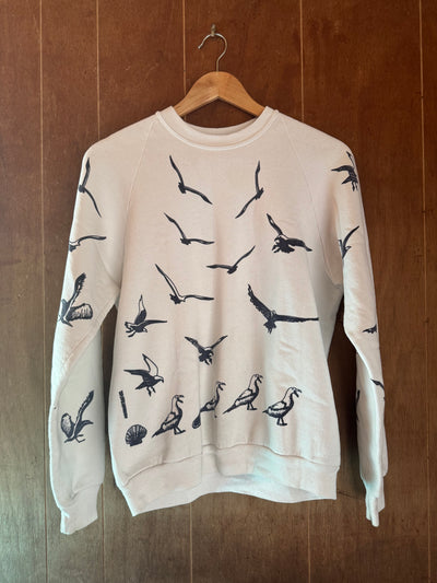 Vintage Seagull Raglan Sweatshirt - White