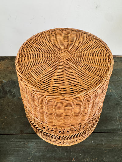 Vintage MCM Wicker Paper Basket