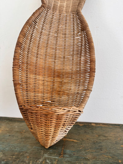 Vintage Fish Shaped Wicker Basket