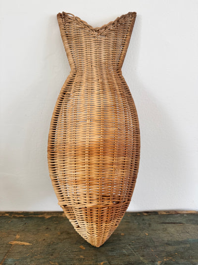 Vintage Fish Shaped Wicker Basket