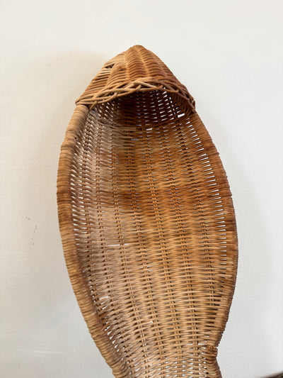 Vintage Fish Shaped Wicker Basket