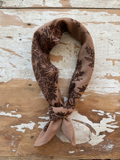 Natural Dye Silk Bandana - Brazil Nut Brown