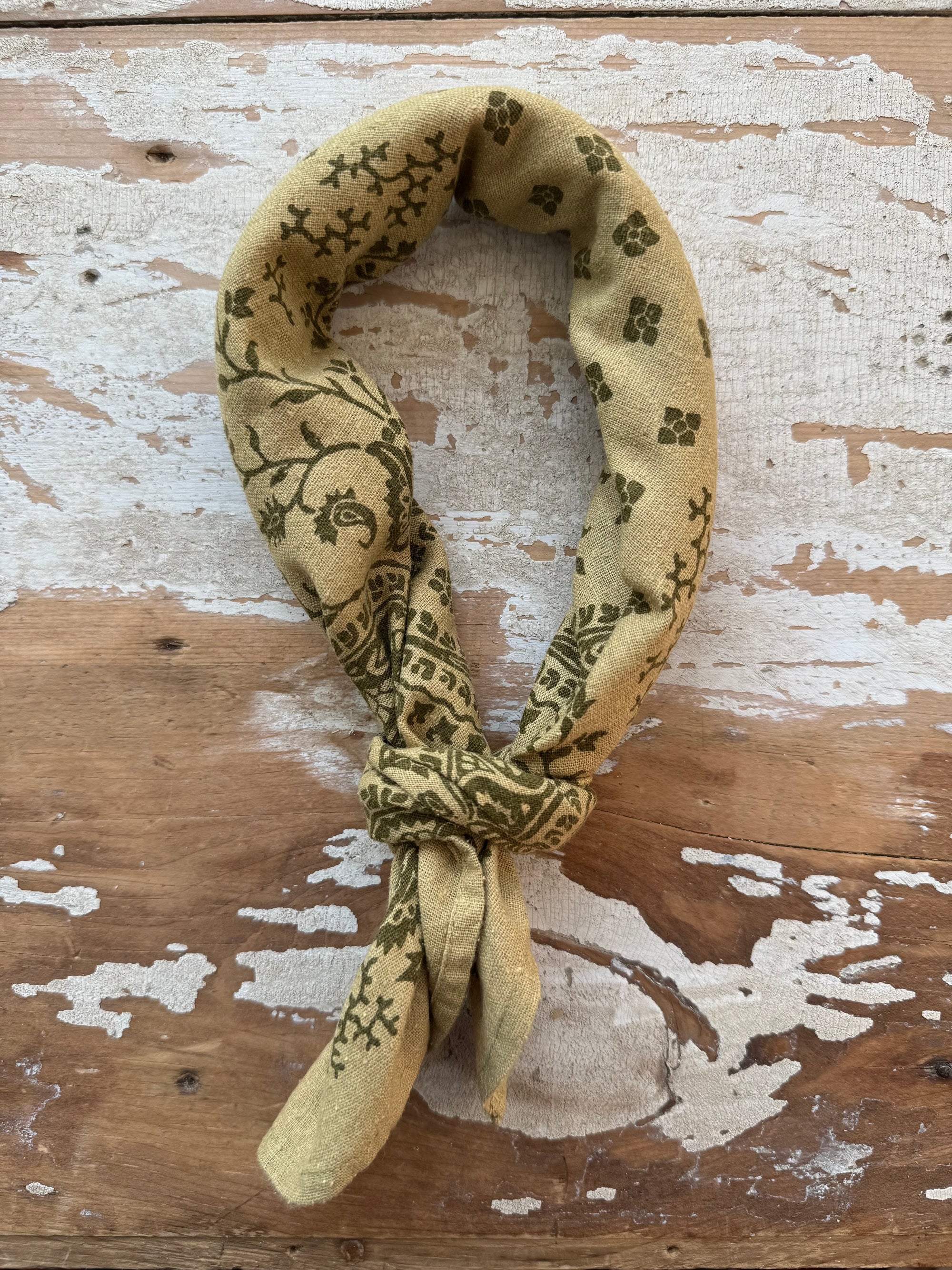 Natural Dye Silk Bandana - Chebula