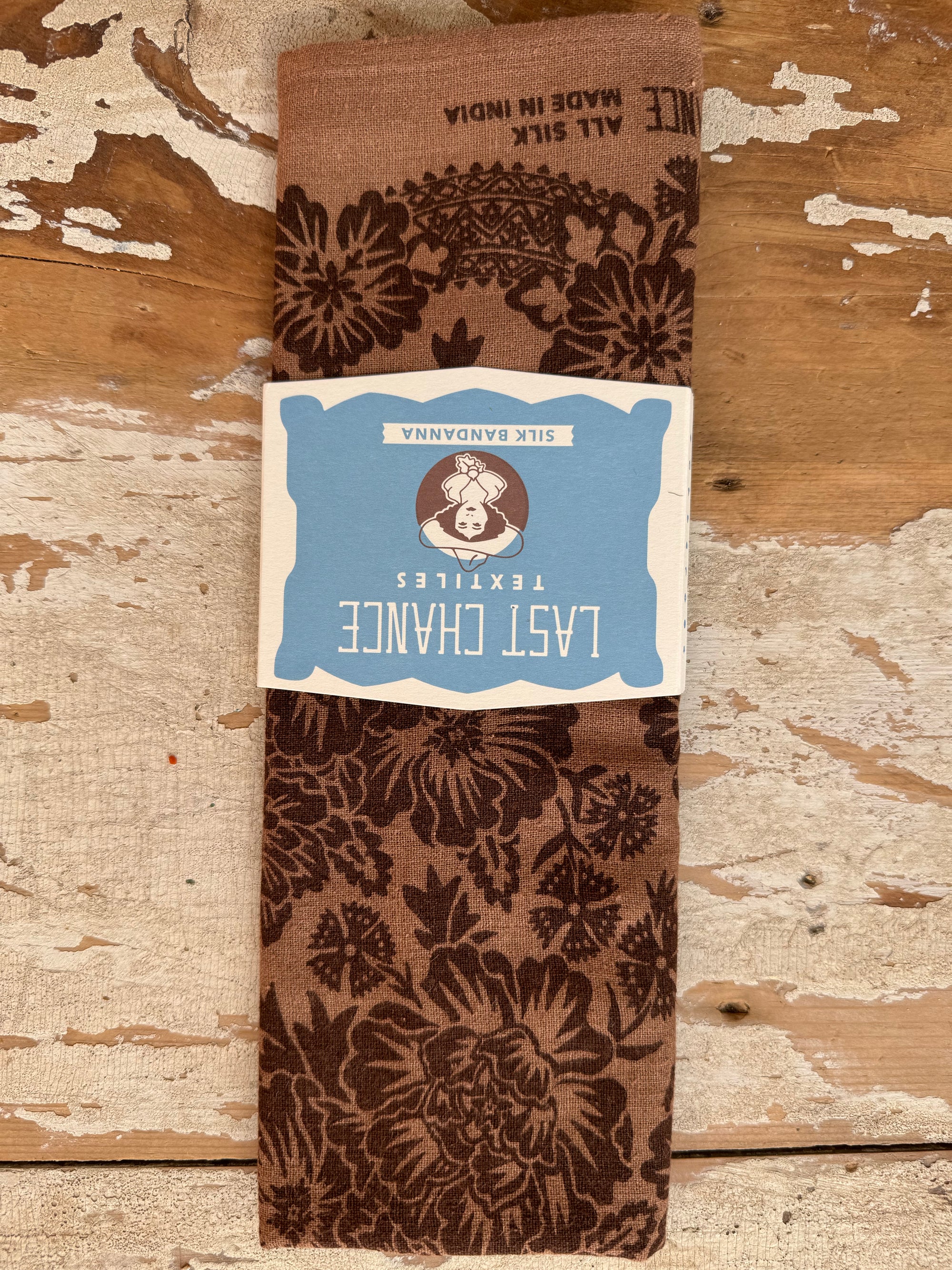 Natural Dye Silk Bandana - Brazil Nut Brown