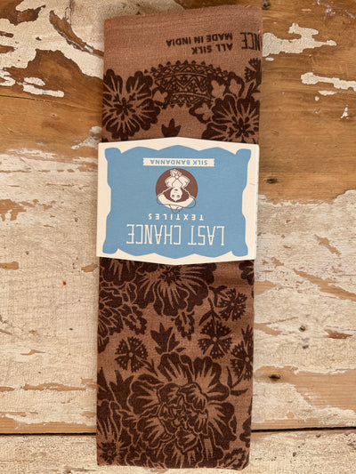 Natural Dye Silk Bandana - Brazil Nut Brown