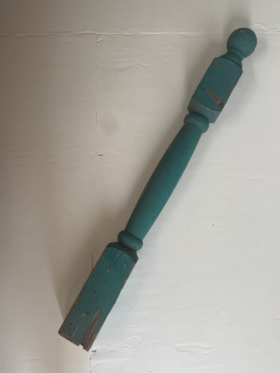 Salvaged Blue Newel Post