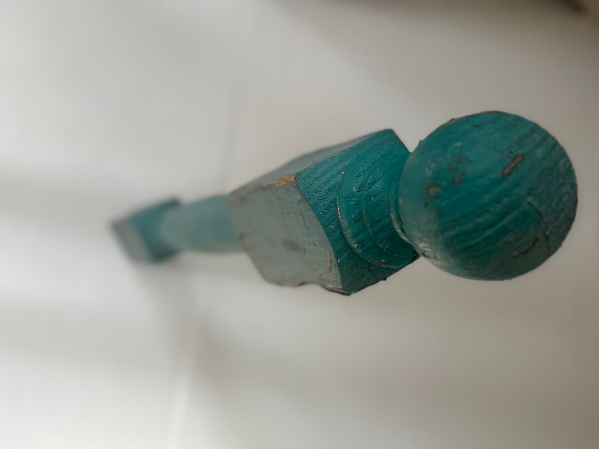Salvaged Blue Newel Post