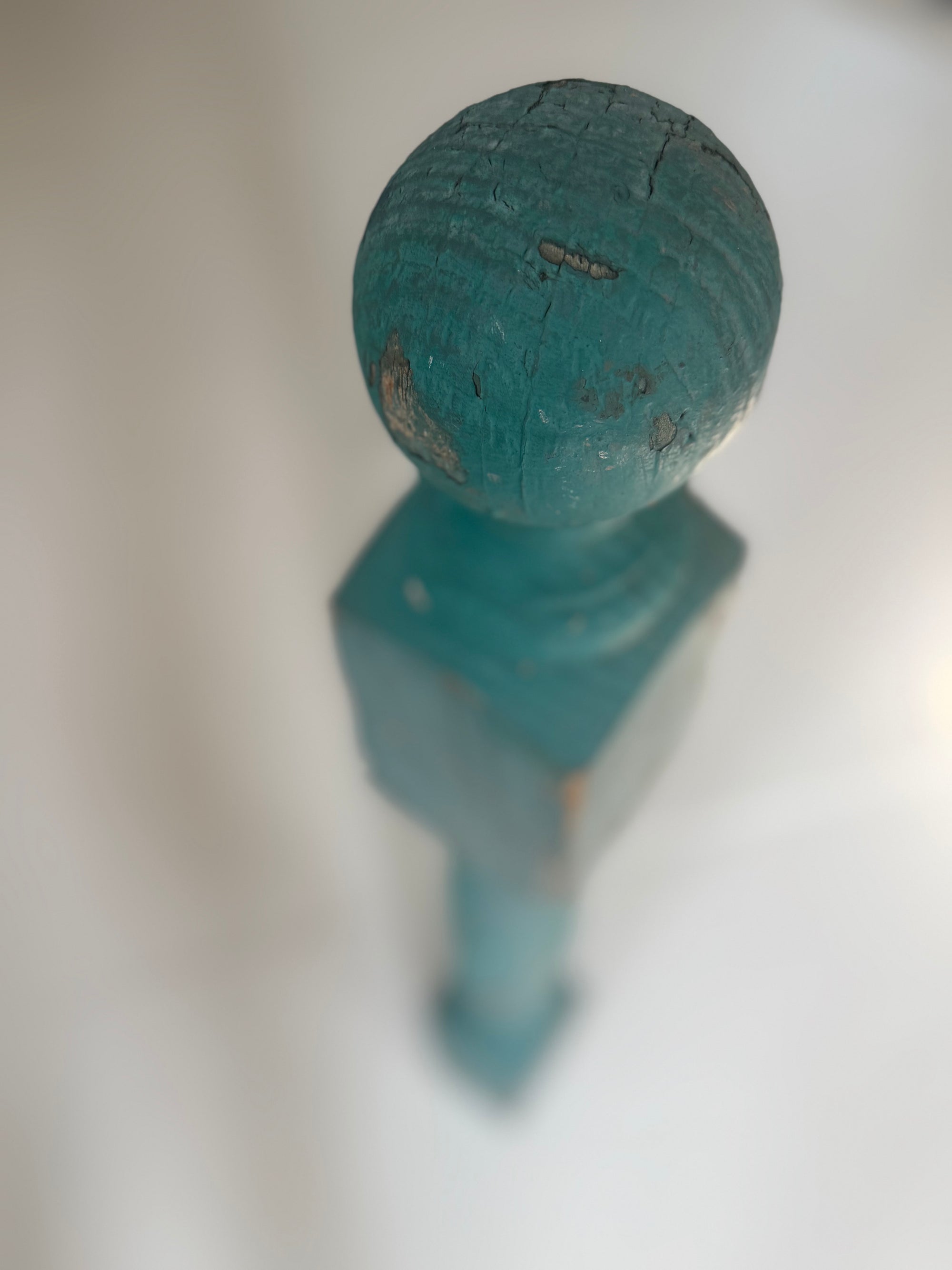 Salvaged Blue Newel Post