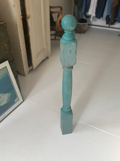 Salvaged Blue Newel Post