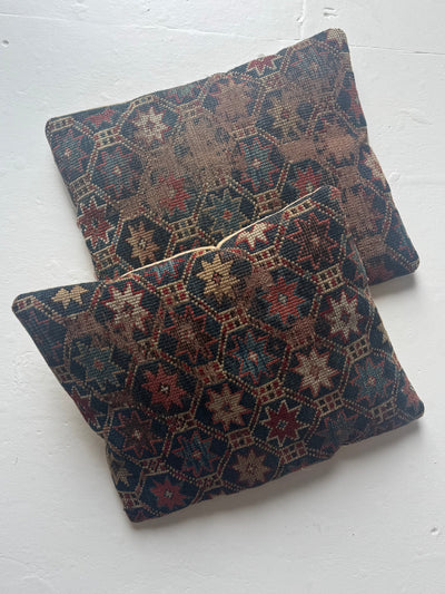 Vintage Rug Pillow - Star Pattern