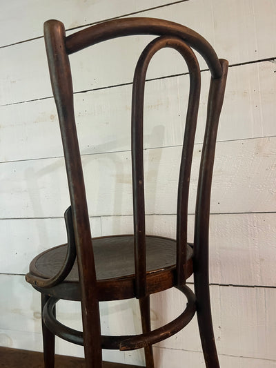 Vintage Thonet Style Bentwood Chair - Peacock Pattern