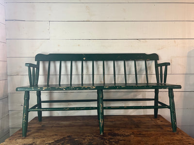 Vintage Painted Green Bench