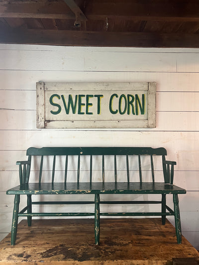 Vintage Painted Green Bench