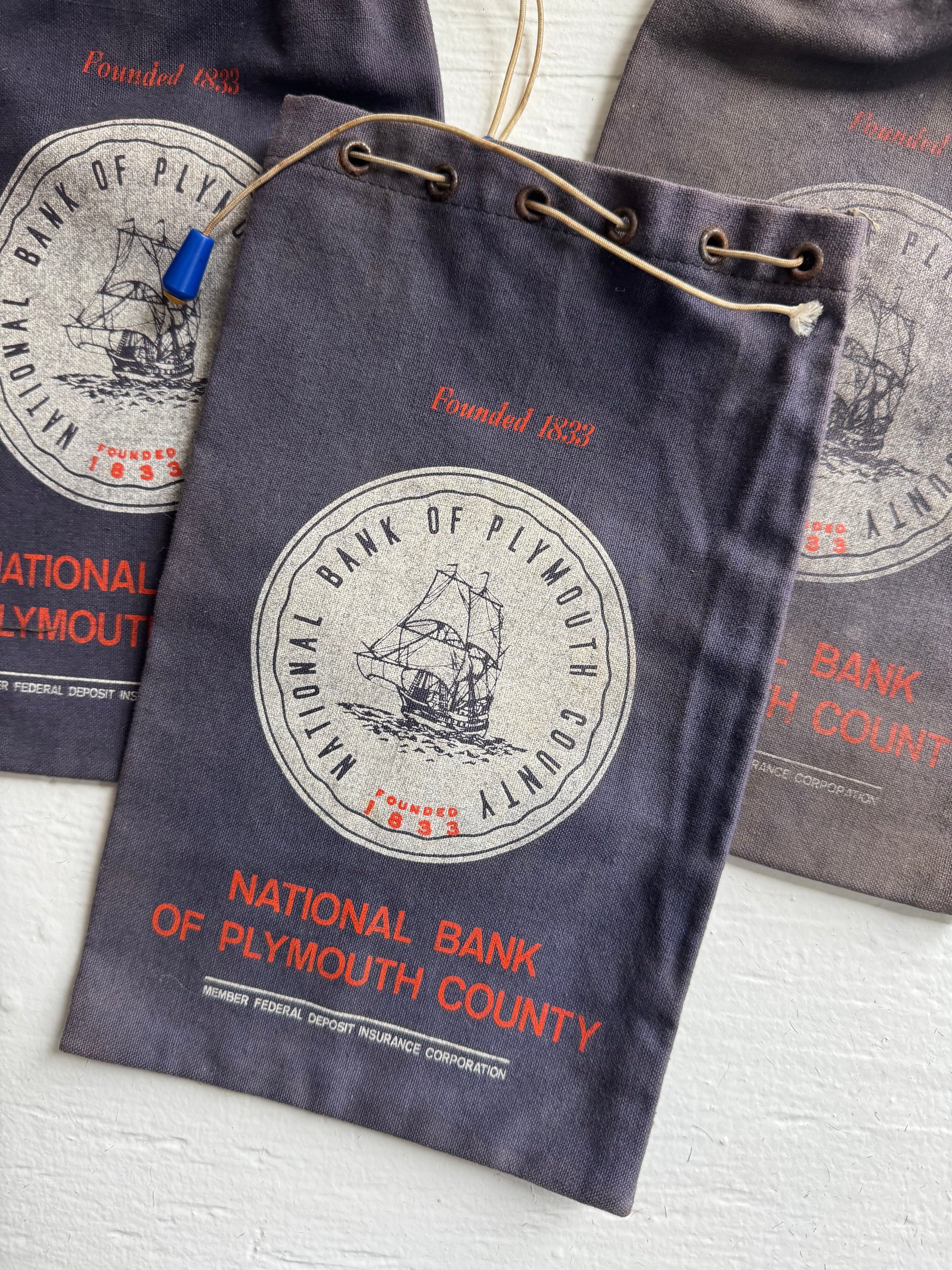 National Bank of Plymouth Money Bags